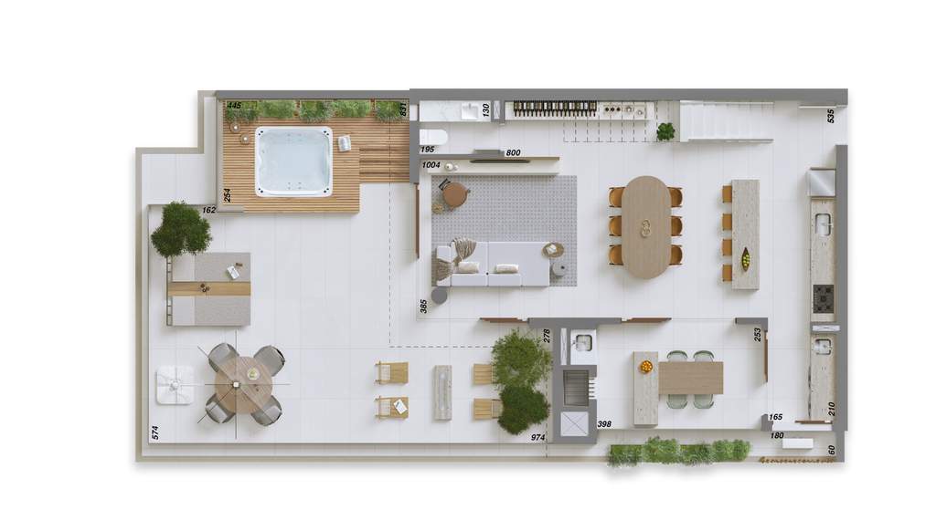 Planta 10 - 3 dorm 245,35m� - cobertura duplex - inferior
