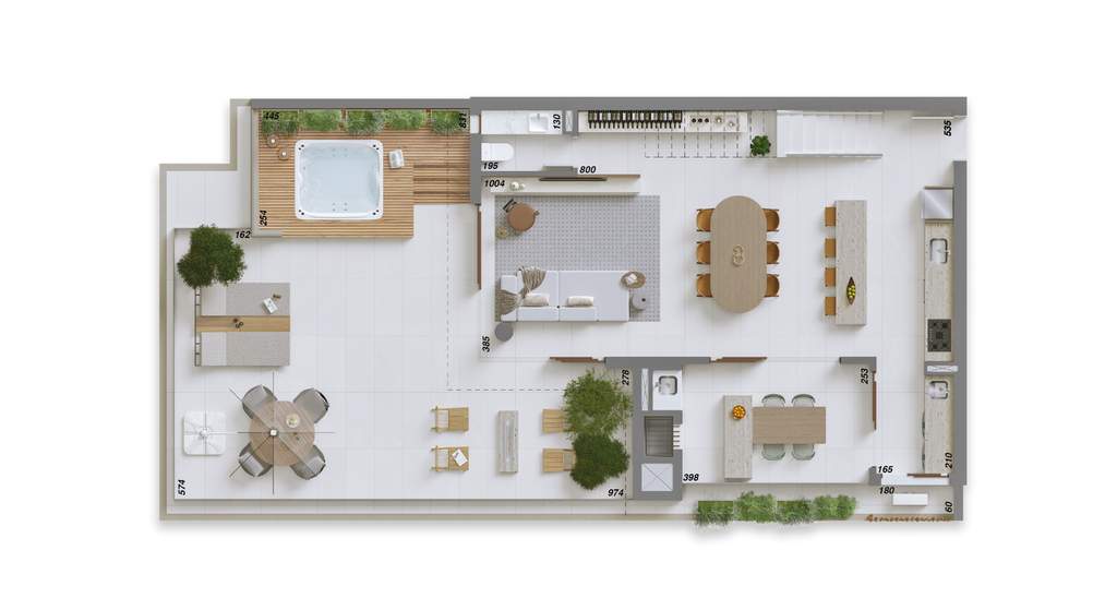 Planta 12 - 3 dorm 255,64m� - cobertura duplex - inferior