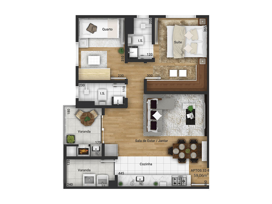 Planta 07 - 2 dorm 59 06m�