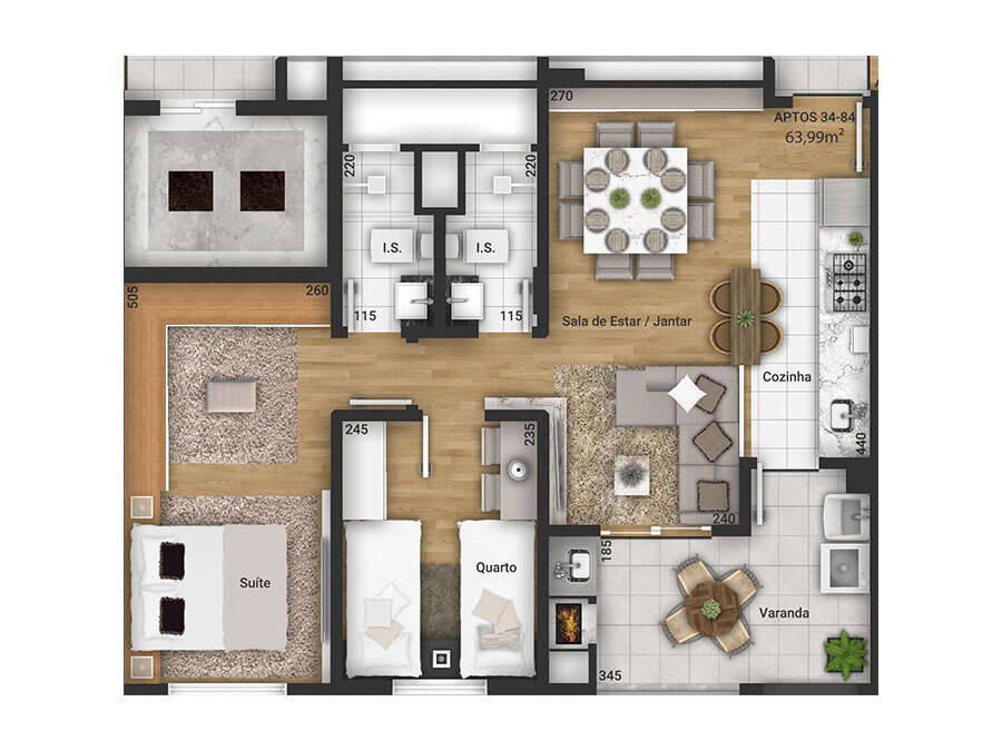 Planta 10 - 2 dorm 63 99m�