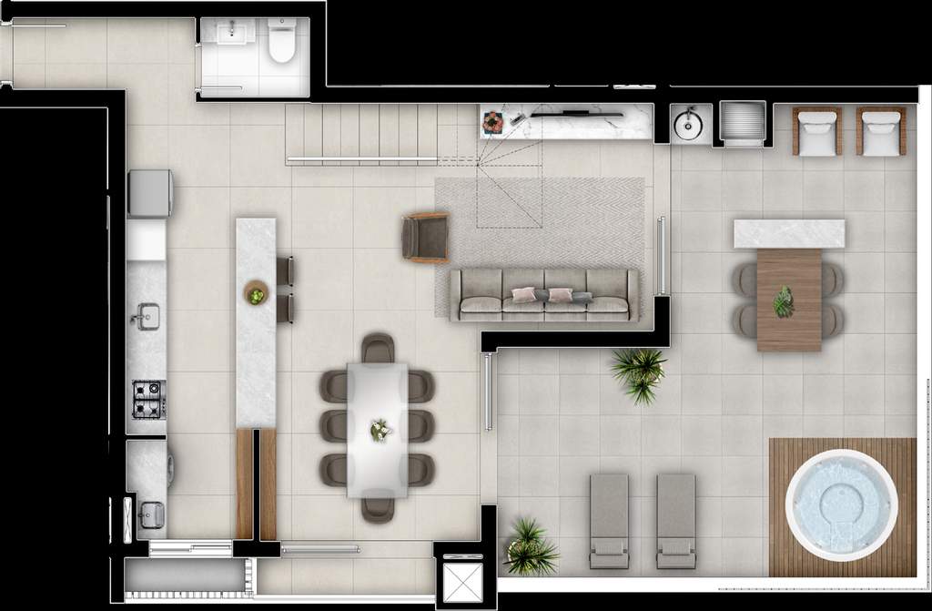 Planta 21 - 3 dorm 154,22m� - penthouse - inferior