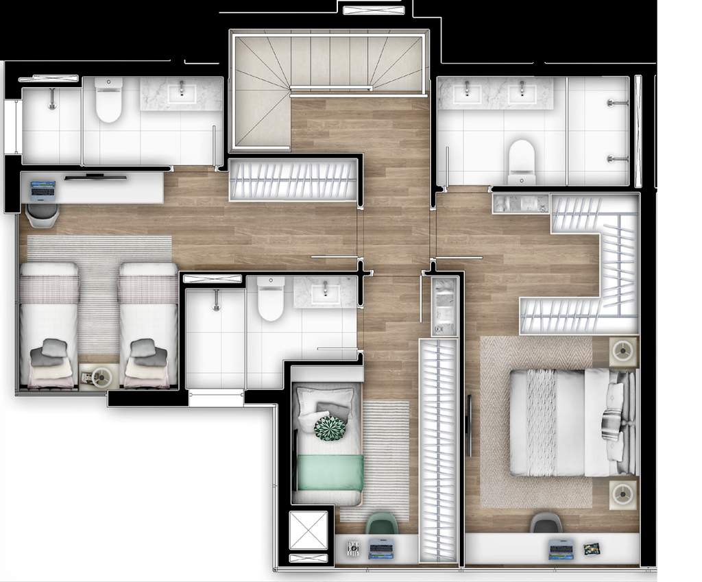 Planta 20 - 3 dorm 154,05m� - penthouse - superior