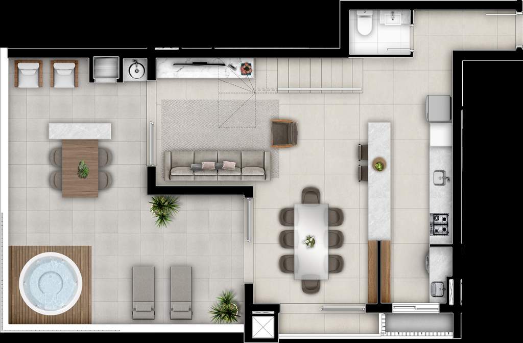 Planta 23 - 3 dorm 154,49m� - penthouse - inferior