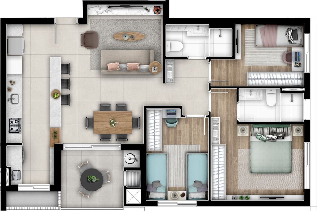 Planta 08 - 3 dorm 88,78m�