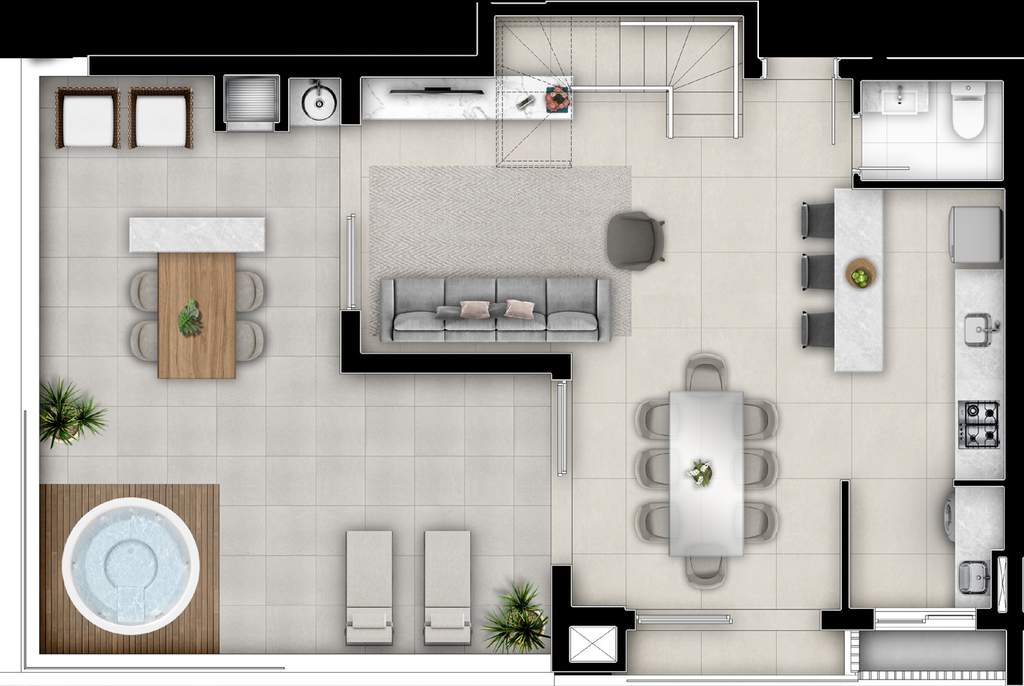 Planta 19 - 3 dorm 154,05m� - penthouse - inferior