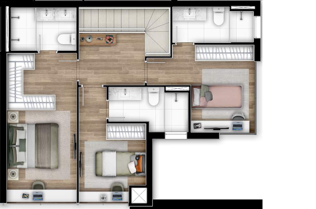 Planta 22 - 3 dorm 154,22m� - penthouse - superior