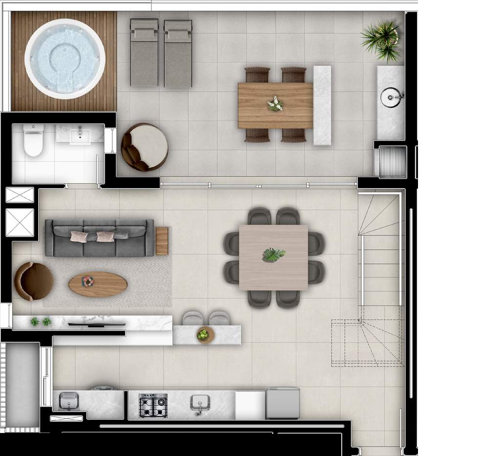 Planta 17 - 3 dorm 147,23m� - penthouse - inferior