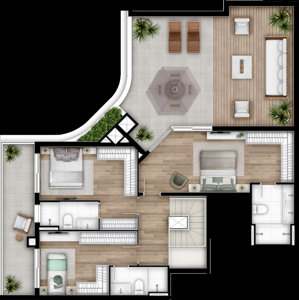 Planta 34 - 3 dorm 219,57m� - penthouse - superior