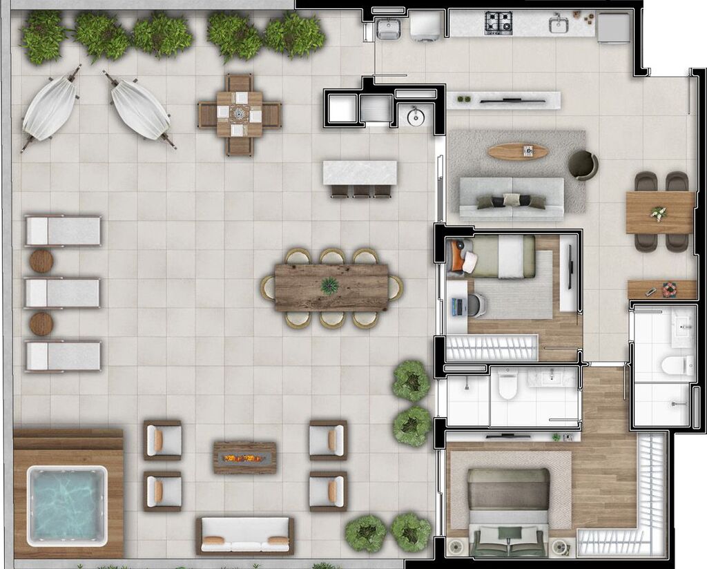 Planta 30 - 2 dorm 167,68m� - garden