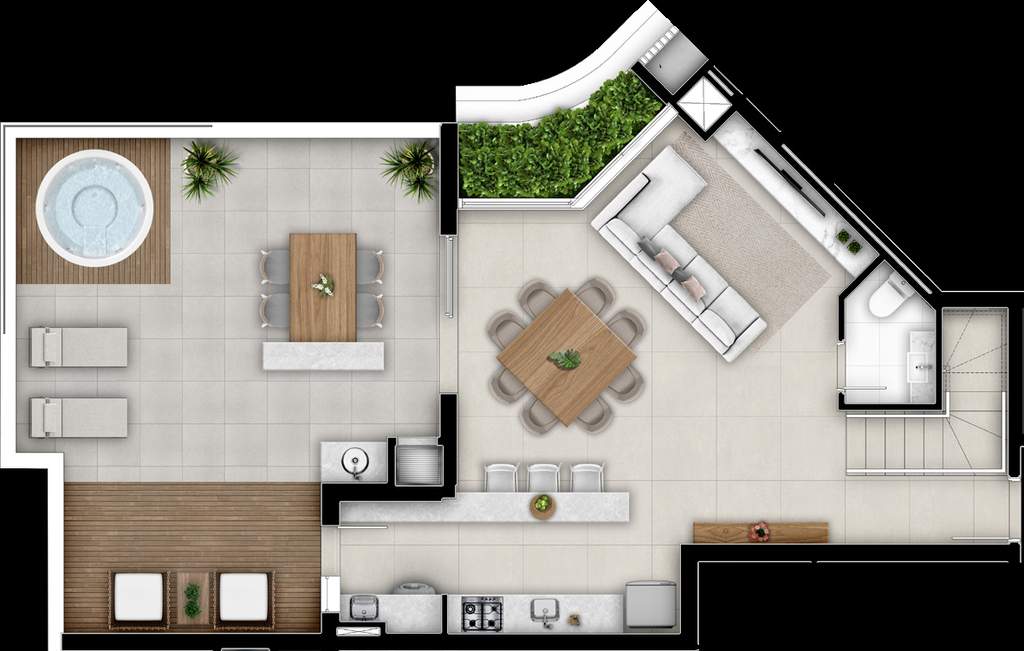 Planta 33 - 3 dorm 219,57m� - penthouse - inferior