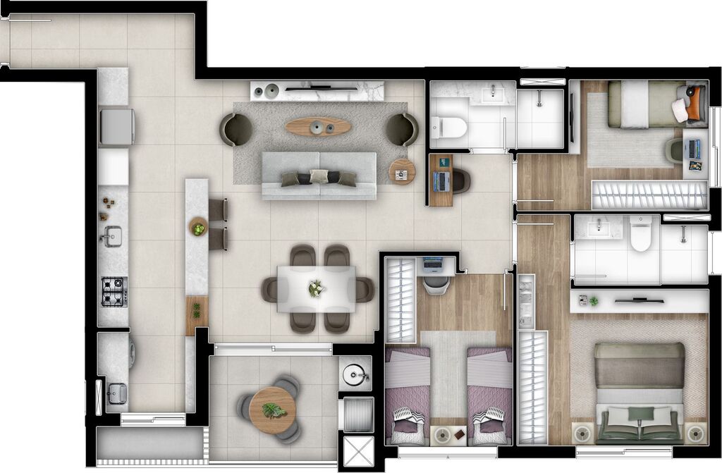 Planta 10 - 3 dorm 91,25m�