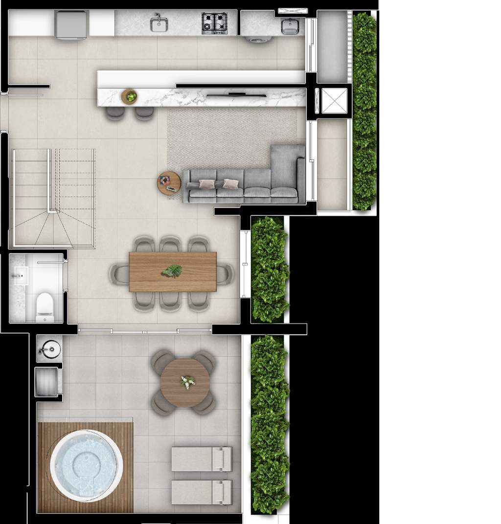 Planta 13 - 2 dorm 135,90m� - penthouse - inferior