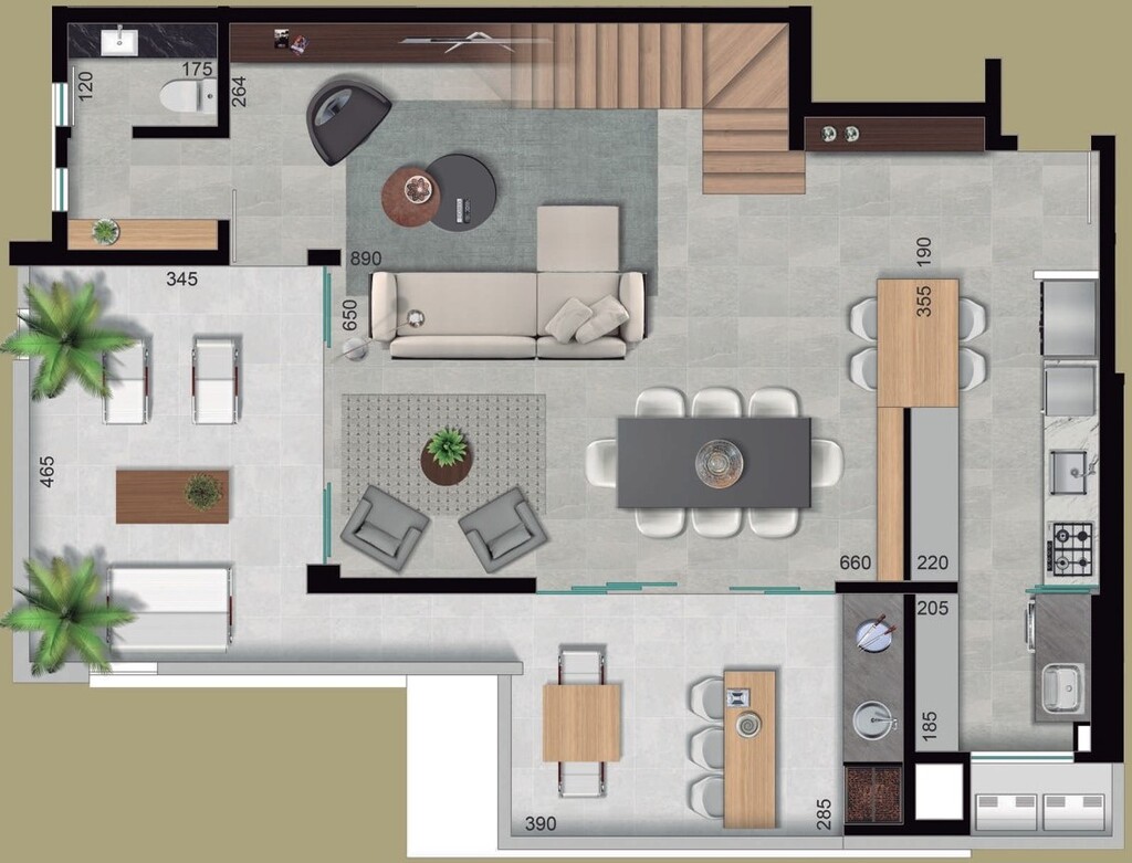 Planta 03 - 3 dorm 155m� - duplex