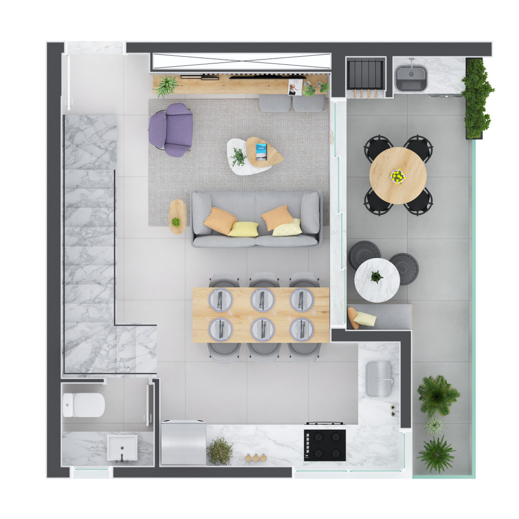 Planta 07 - 2 dorm 71 31m� - duplex - inferior
