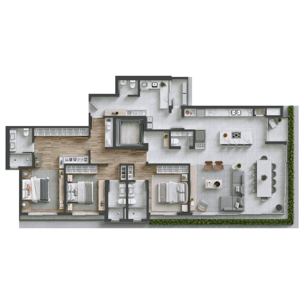 Planta 02 - 3 dorm 185m�
