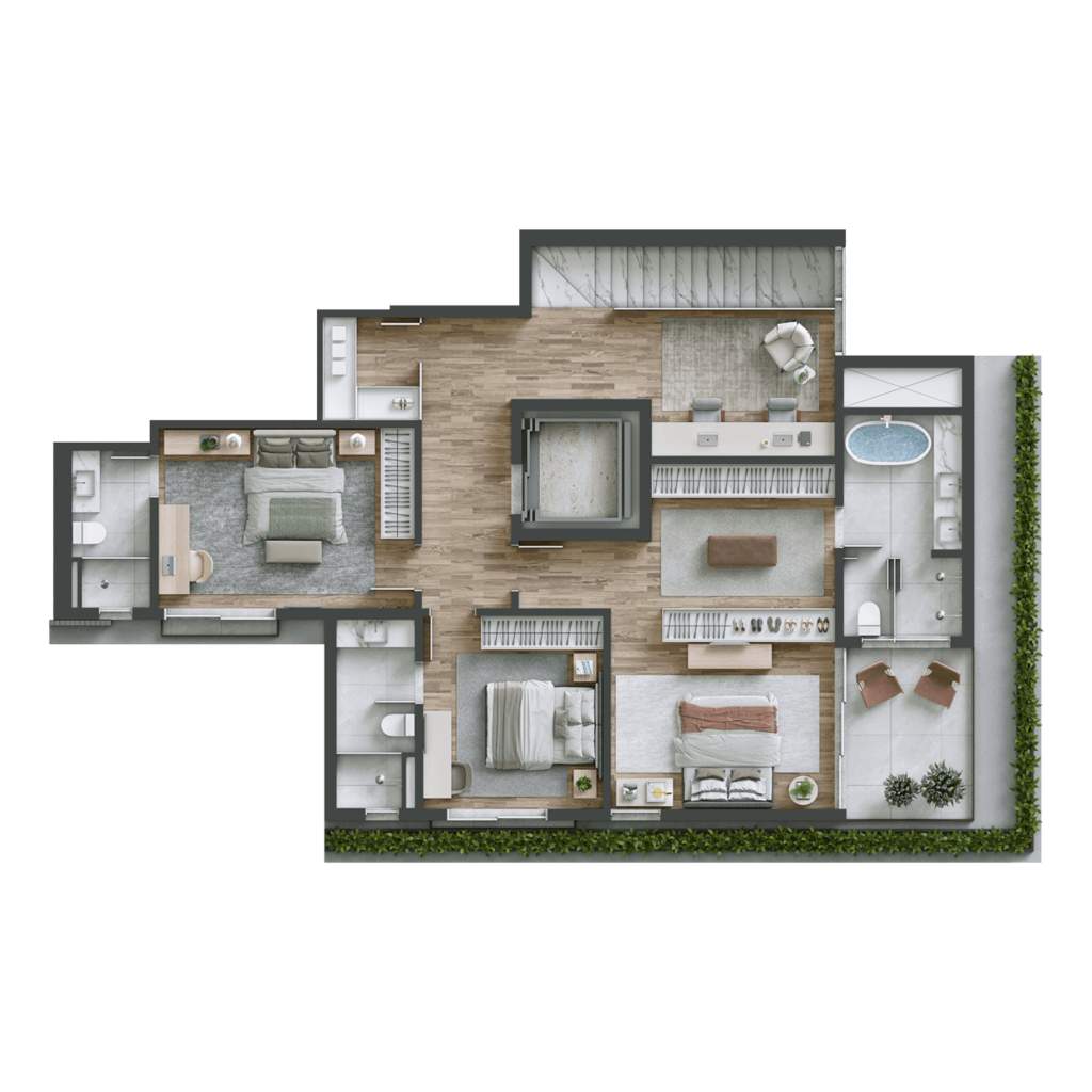 Planta 05 - 3 dorm 291m� - cobertura duplex - superior