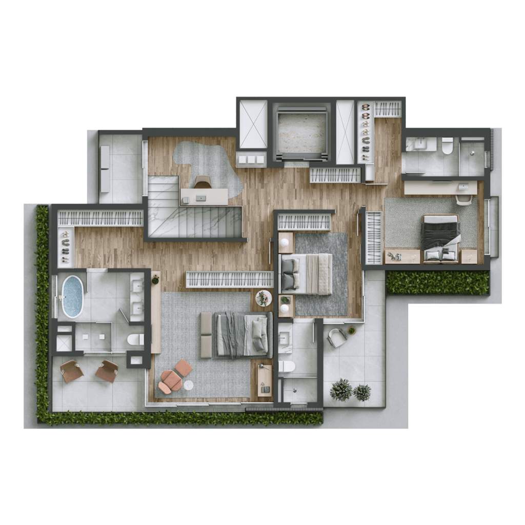 Planta 09 - 3 dorm 310m� - cobertura duplex - superior