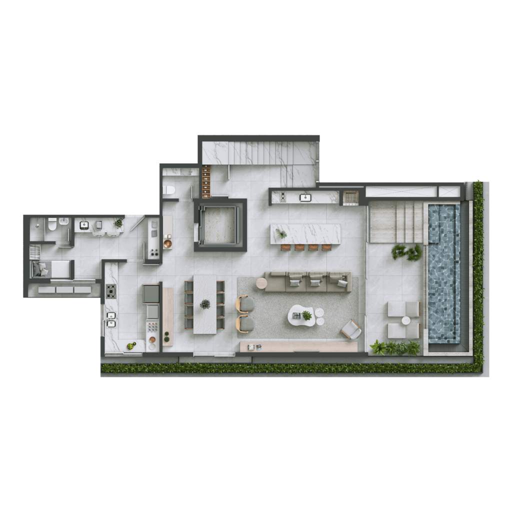 Planta 04 - 3 dorm 291m� - cobertura duplex - inferior