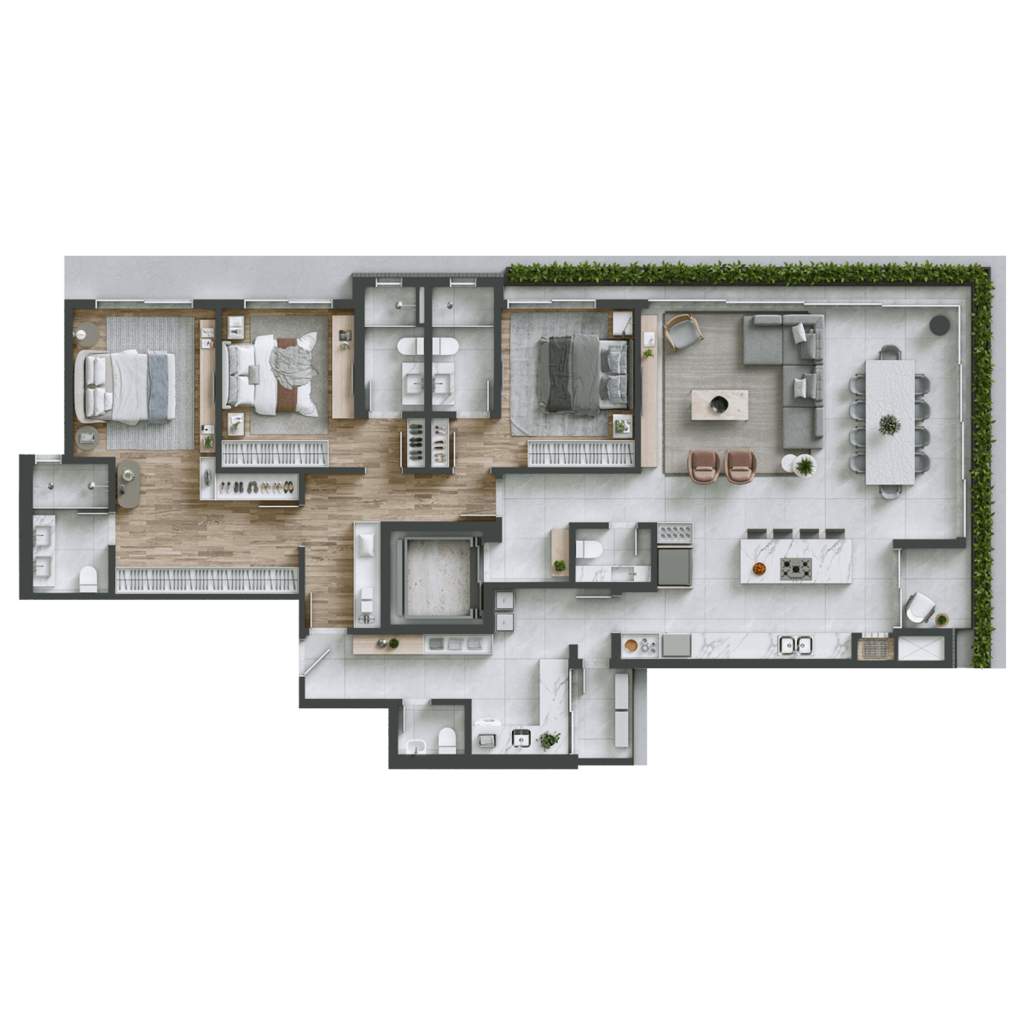 Planta 03 - 3 dorm 185m�
