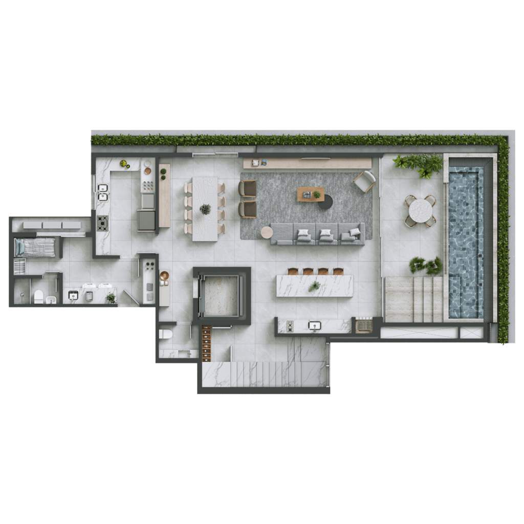 Planta 06 - 3 dorm 297m� - cobertura duplex - inferior