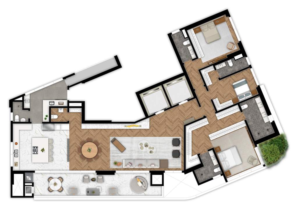Planta 280 m² - 26º ao 47º - Flexibilidade