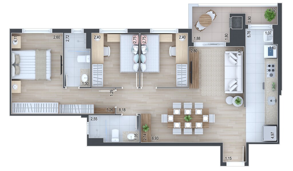 Planta 07 - 3 dorm 83,14m�