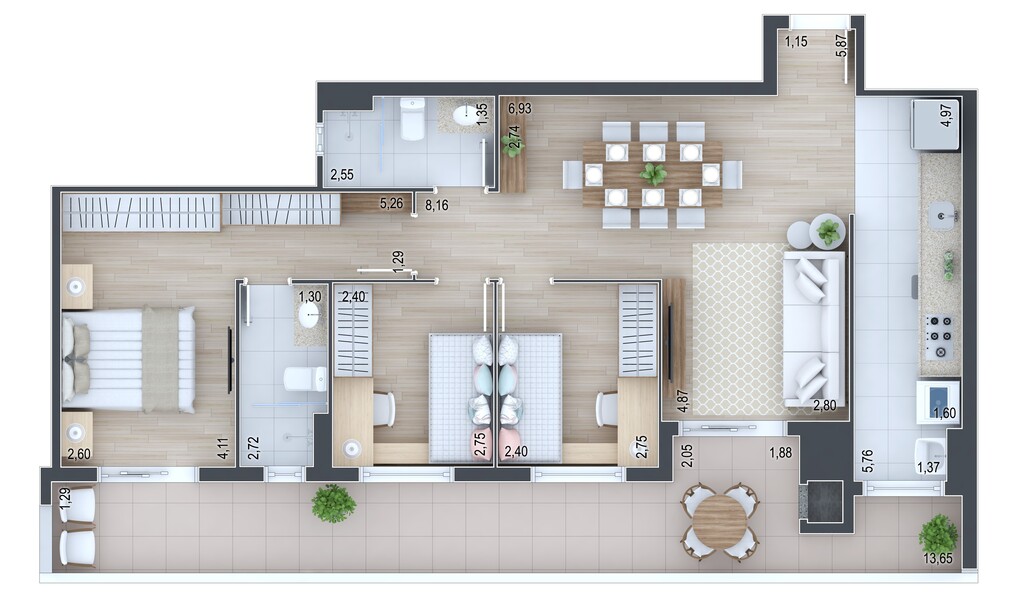 Planta 24 - 3 dorm 98,11m�