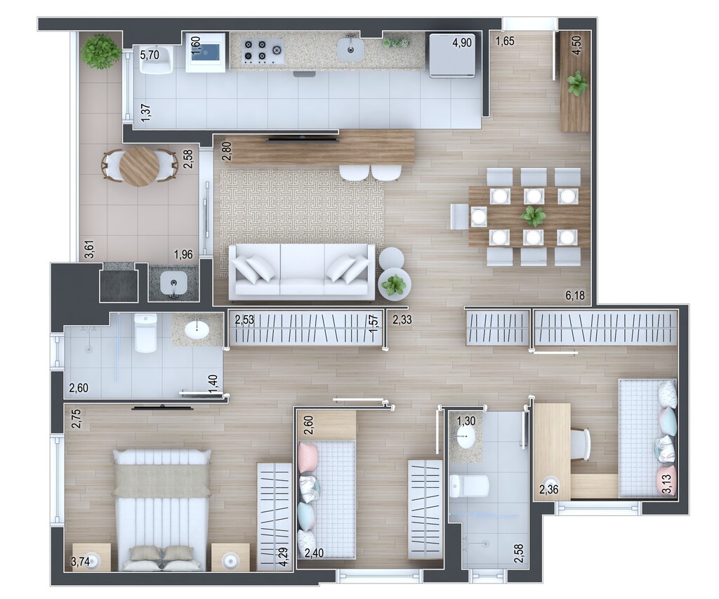 Planta 10 - 3 dorm 85,52m�
