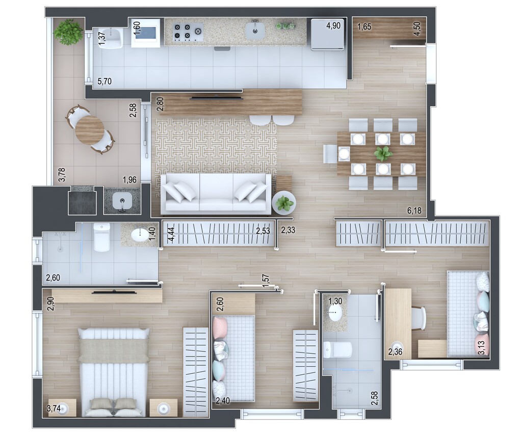 Planta 09 - 3 dorm 85,42m�