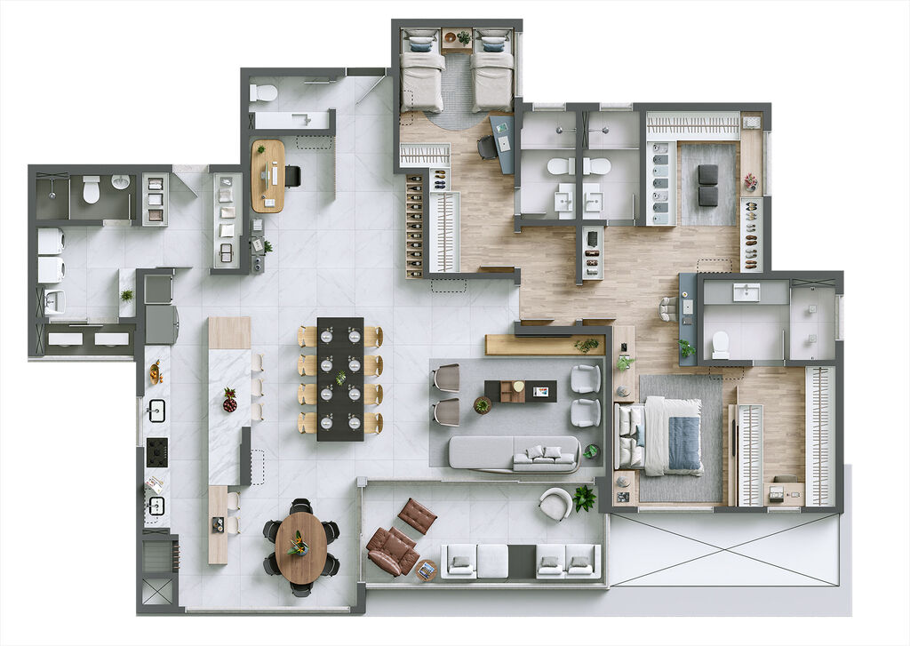 Planta 03 - 3 dorm 193m� - op��o 2
