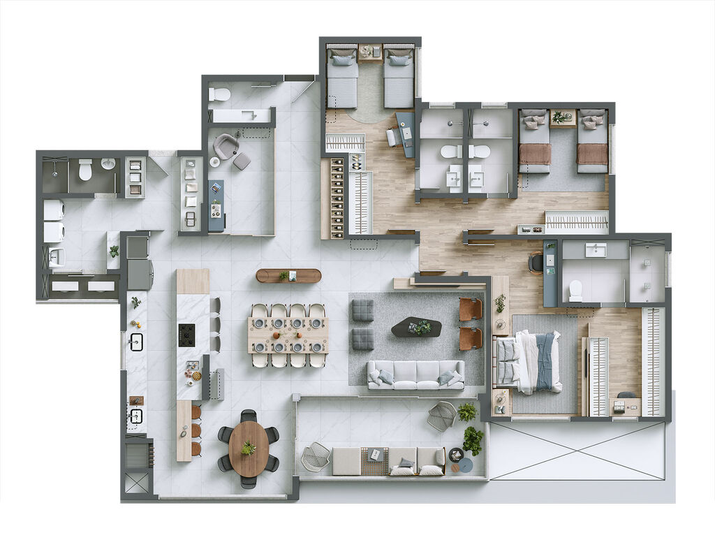 Planta 02 - 3 dorm 193m� - op��o 1