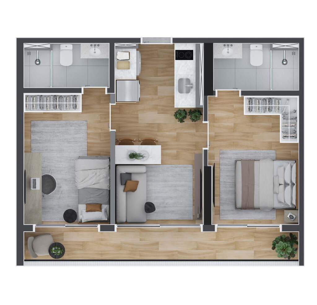 Planta 09 - 2 dorm 51m�