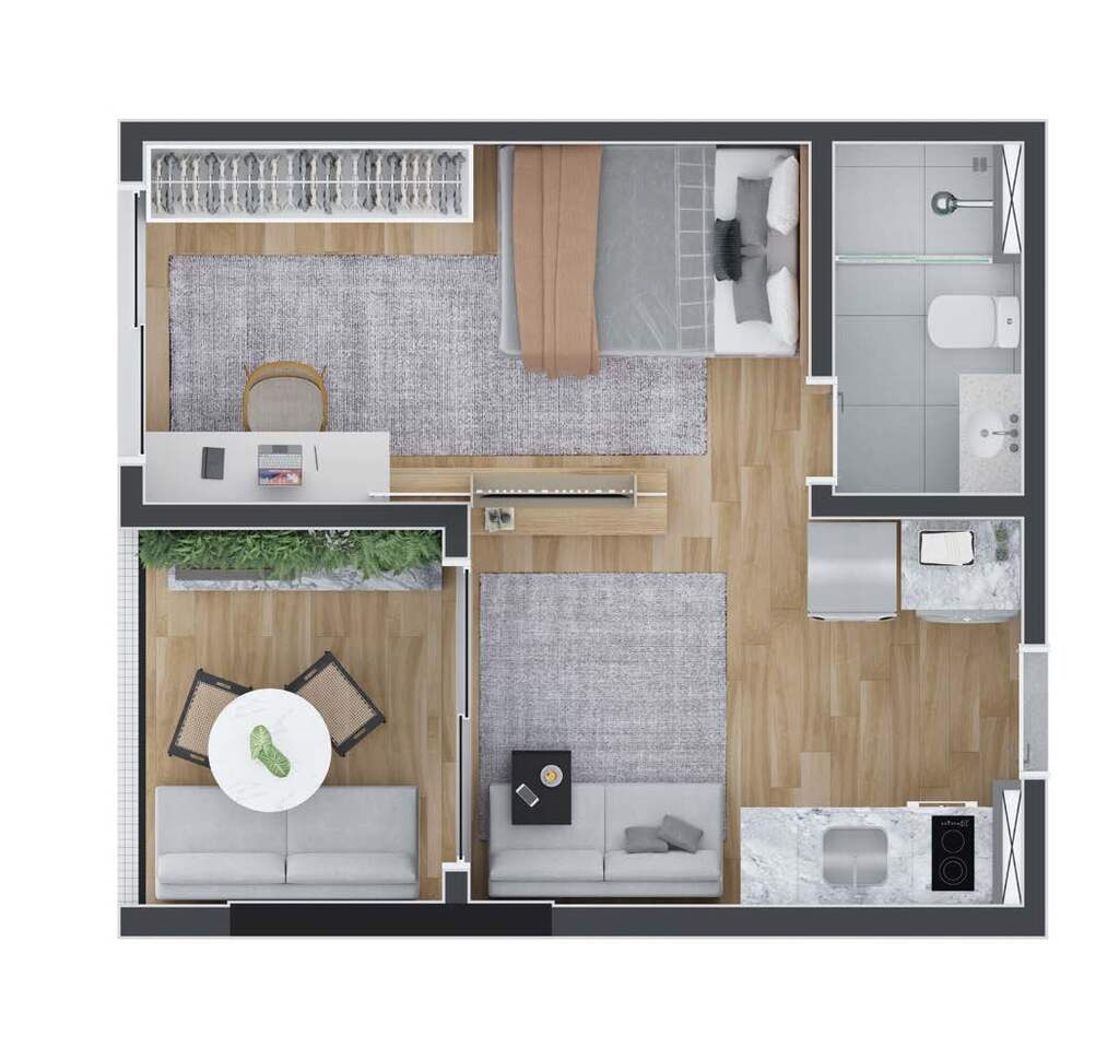 Planta 04 - 1 dorm 32m� - studio - op��o