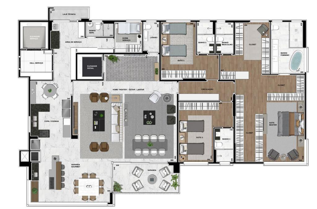 Planta 03 - 3 dorm 320m� - op��o 2