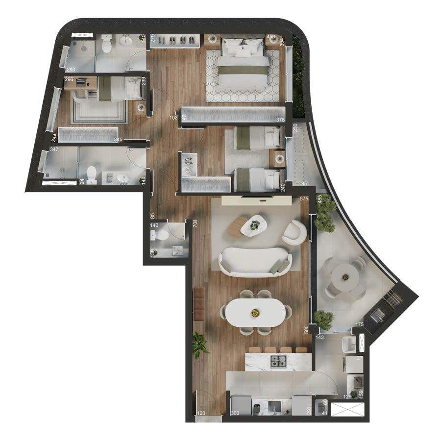 Planta 04 - 3 dorm 111m�