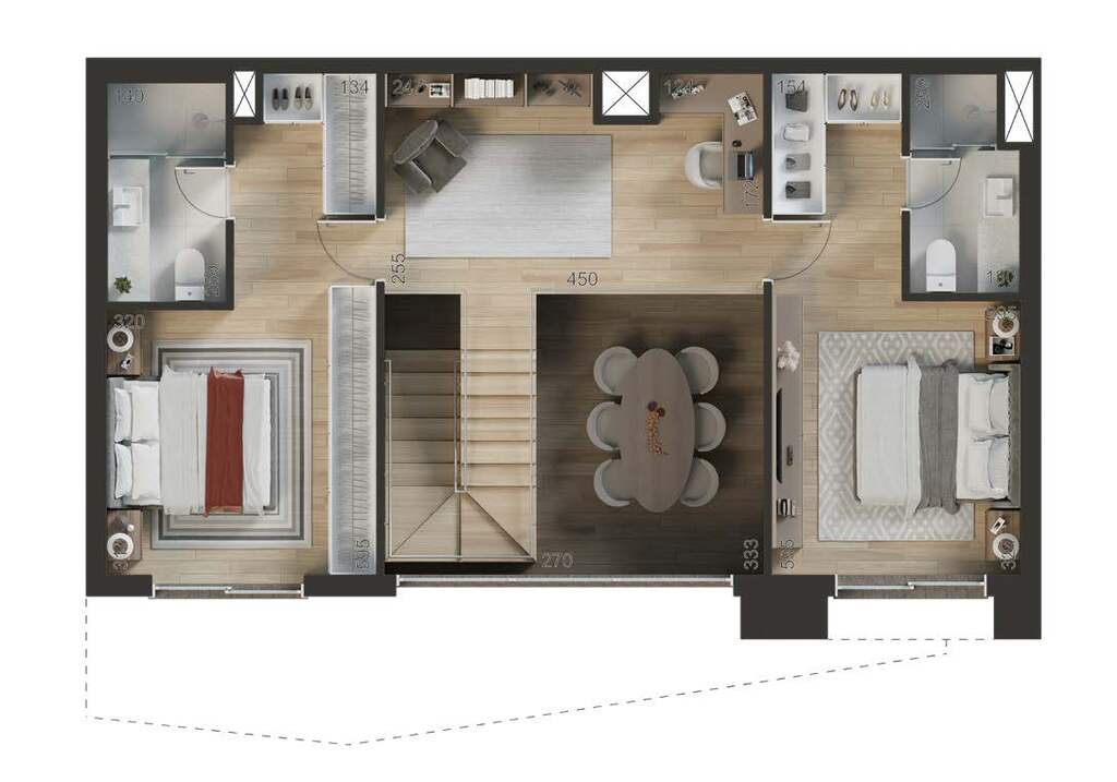 Planta 06 - 3 dorm 148,60m� - duplex - superior