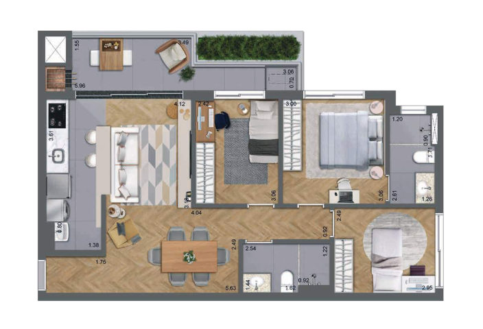 Planta 11 - 3 dorm 79 76m�