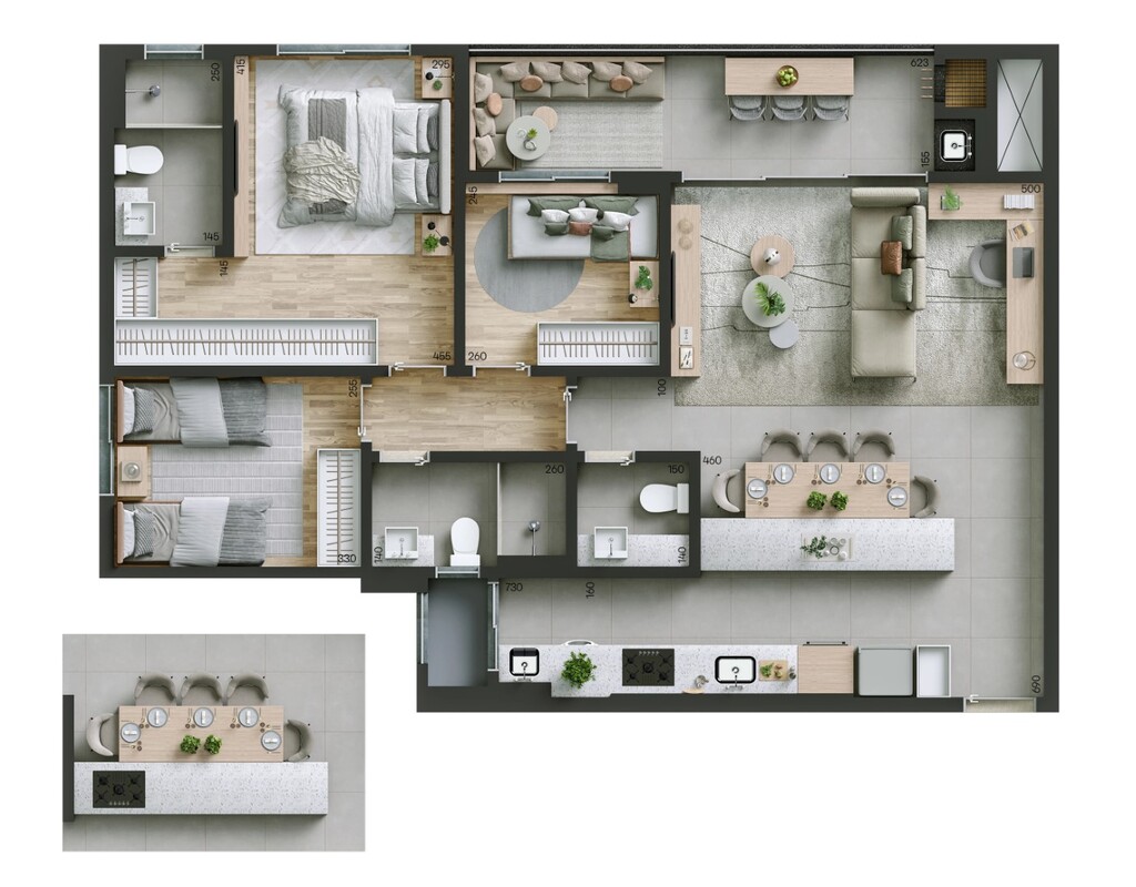 Planta 05 - 3 dorm 106m�