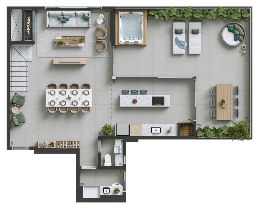 Planta 11 - 3 dorm 210m� - cobertura duplex - inferior