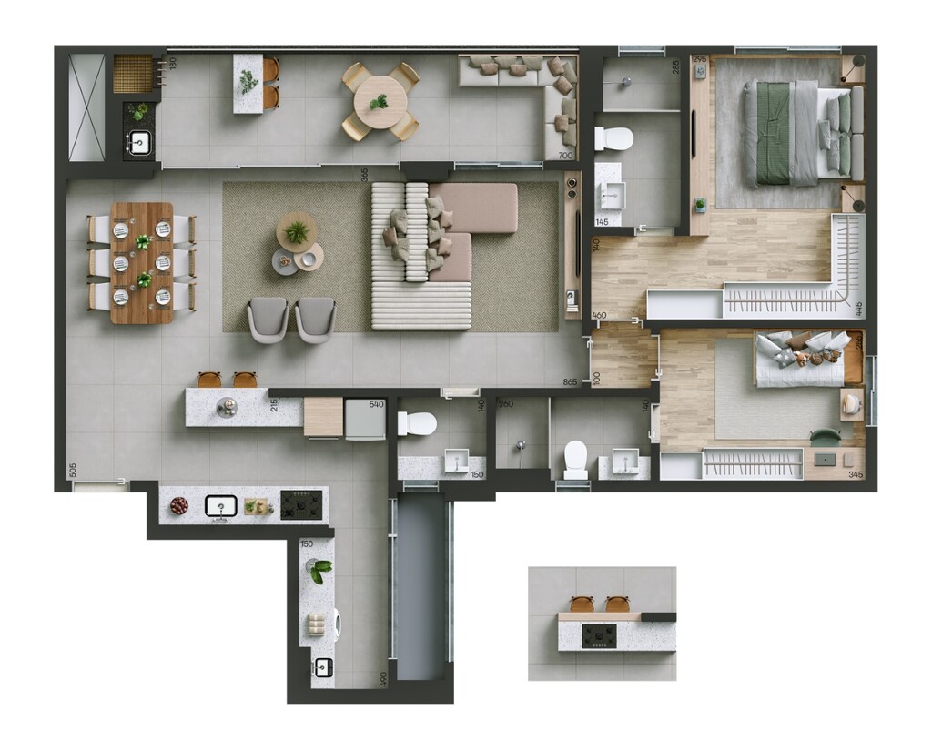 Planta 10 - 2 dorm 113m� - op��o 2