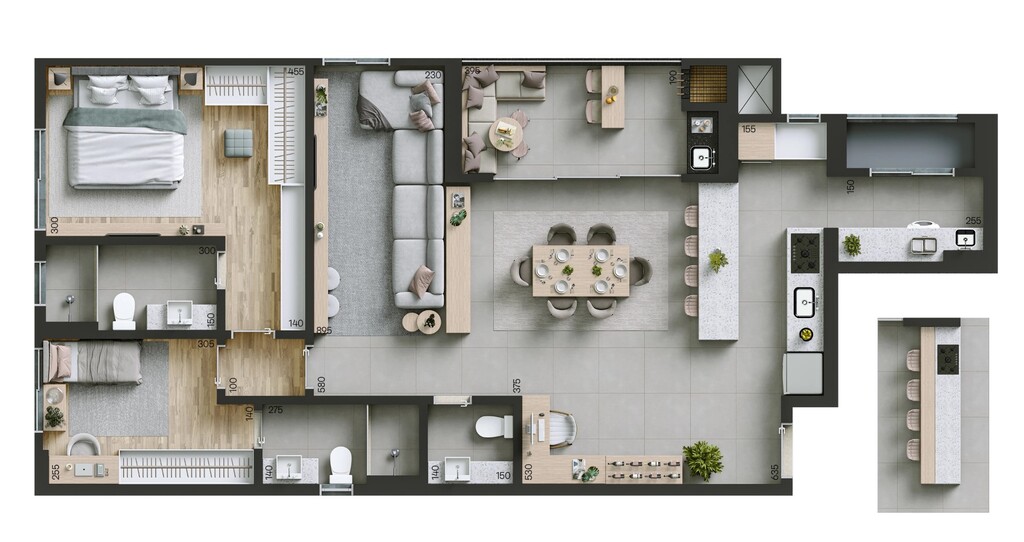 Planta 09 - 2 dorm 113m� - op��o 1