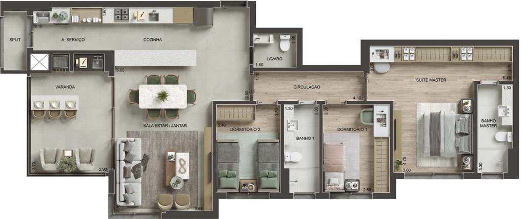 Planta 10 - 3 dorm 119m�