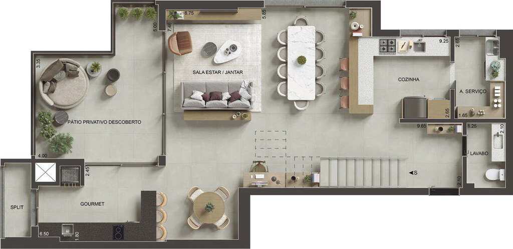 Planta 11 - 3 dorm 158m� - cobertura duplex - inferior