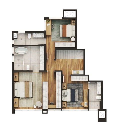 Planta 10 - 3 dorm 215,18m² - duplex - superior