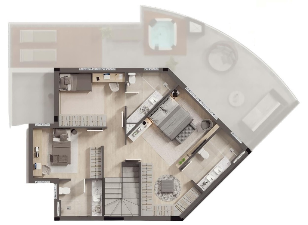 Planta 09 - 3 dorm 228 90m� - cobertura duplex - superior