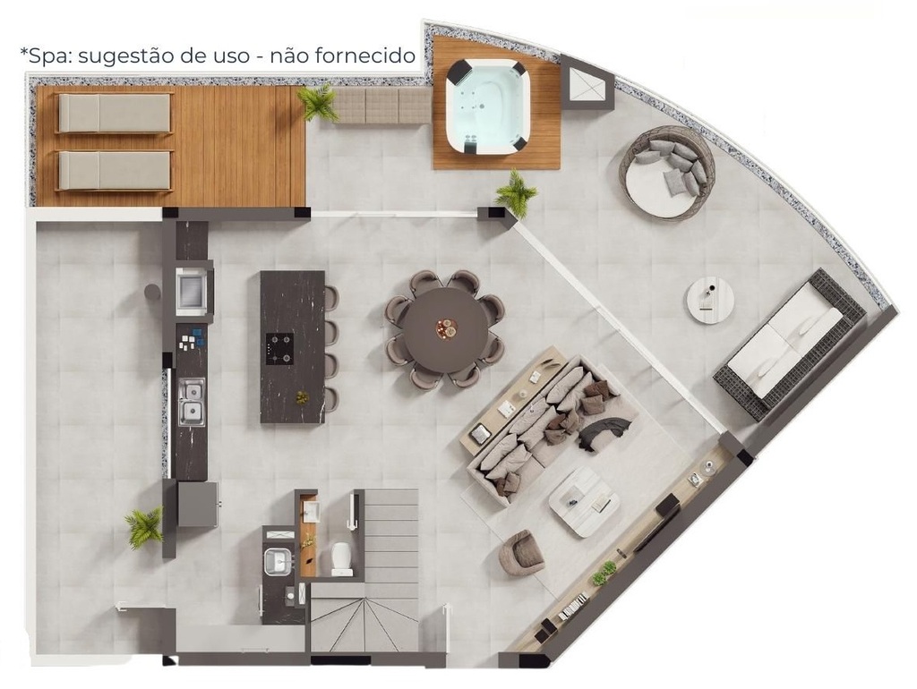 Planta 08 - 3 dorm 228 90m� - cobertura duplex - inferior