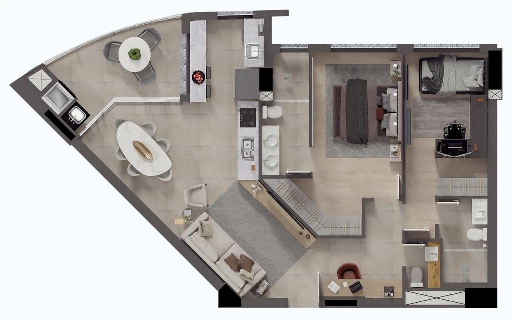 Planta 01 - 2 dorm 100 38m�