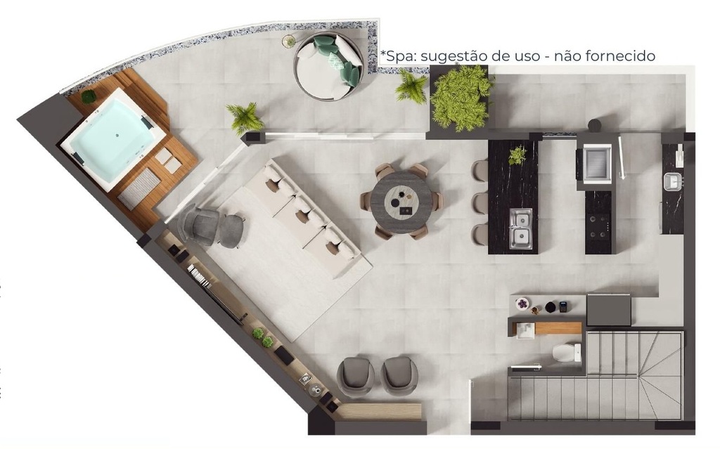 Planta 04 - 2 dorm 169 70m� - cobertura duplex - inferior