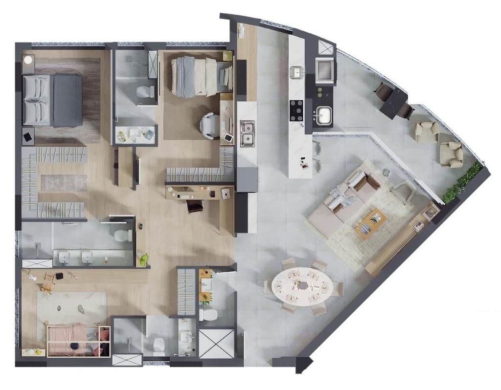 Planta 03 - 3 dorm 147 71m�