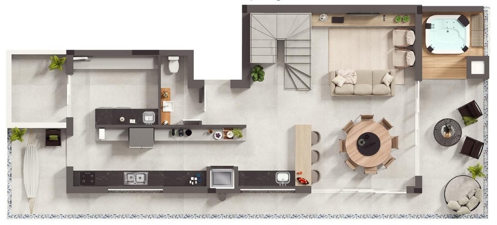 Planta 06 - 3 dorm 210 33m� - cobertura duplex - inferior